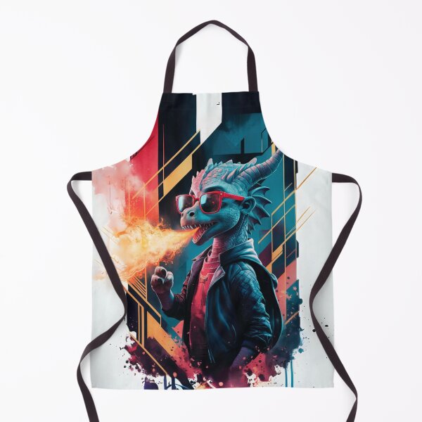 Item preview, Futuristic Flair Young Dragon in Red Sunglasses Amid Cyberpunk Chaos designed and sold by piketo.