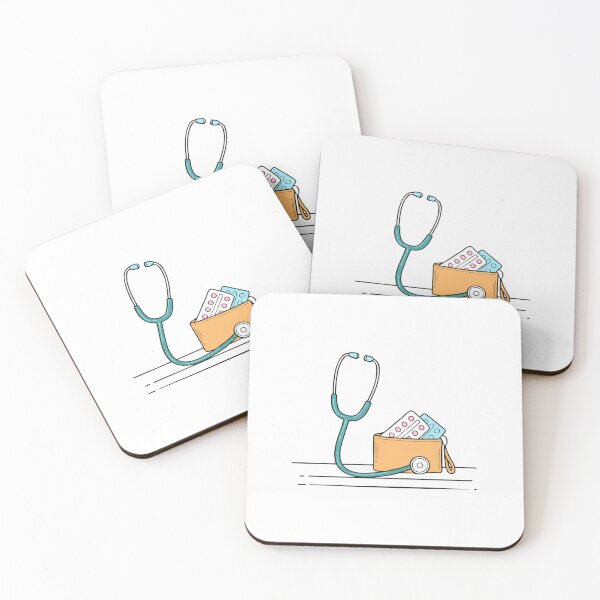 Item preview, Illustration of stethoscope and medicine pouch designed and sold by rasagamastore.