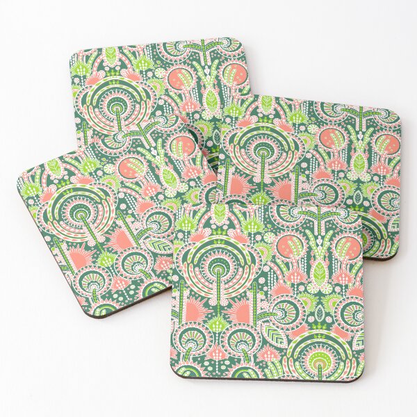 Item preview, Floral Folk Style Stylization, Green and pink version designed and sold by Alex  Blud.