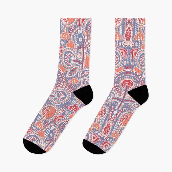 Item preview, Floral Folk Style Stylization, Orange-grey-purple version designed and sold by Alex  Blud.