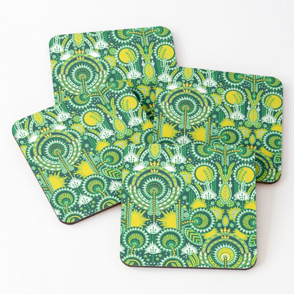 Item preview, Floral Folk Style Stylization, Green and yellow version designed and sold by Alex  Blud.