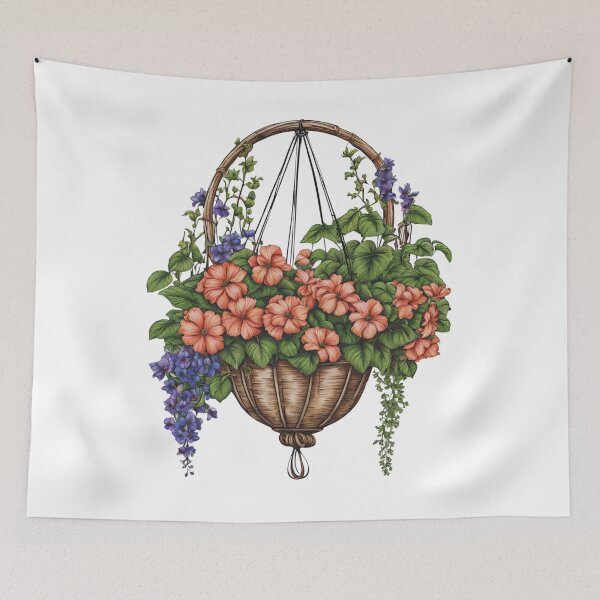 Item preview, Colorful Flowers Basket designed and sold by Creastore.