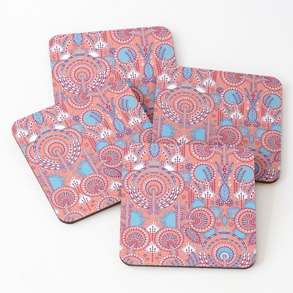 Item preview, Floral Folk Style Stylization, Pink-Coral Version designed and sold by Alex  Blud.