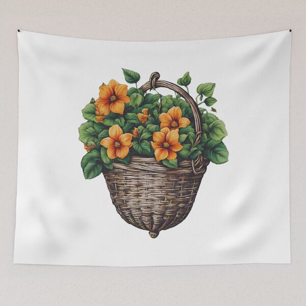 Item preview, Orange Flowers Basket designed and sold by Creastore.