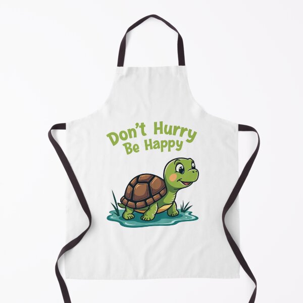 Item preview, Cute Turtle Illustration with Inspirational Quote: Don't Hurry Be Happy designed and sold by SerhiiArt.