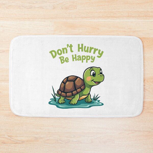 Item preview, Cute Turtle Illustration with Inspirational Quote: Don't Hurry Be Happy designed and sold by SerhiiArt.