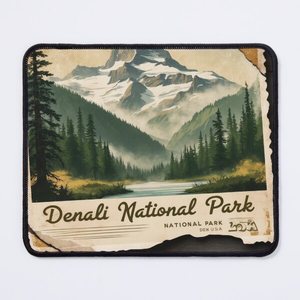 Item preview, Denali National Park Postcard Vintage Retro Travel designed and sold by TravelPostcardGems.