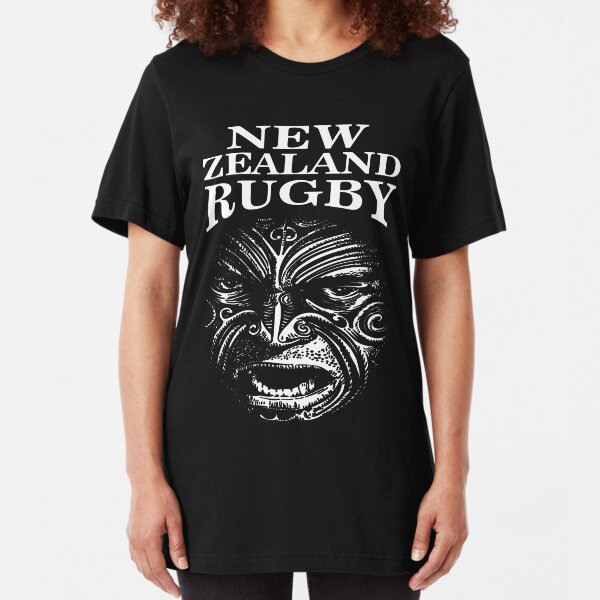 New Zealand Rugby Shirt Maori Inspired Kiwi silver fern - The Rugby Team "All Blacks" of New Zealand Slim Fit T-Shirt