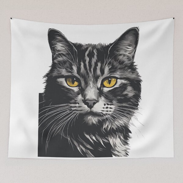 Item preview, Captivating Cat Portrait: A Study in Feline Elegance designed and sold by Aqmean.