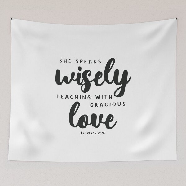 Item preview, Pro 31:26 She Speaks Wisely Teaching With Gracious Love- Black designed and sold by amazingjoy.