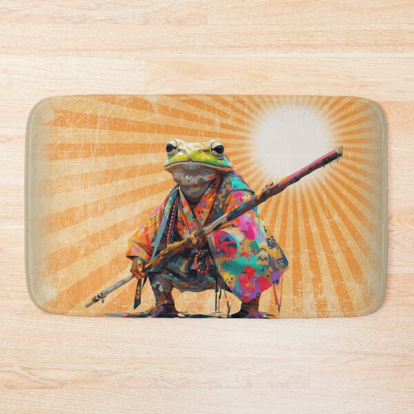 Item preview, Shaolin Monk Zen Frog Fighting Bo Position Cottagecore designed and sold by NikoDeeko.
