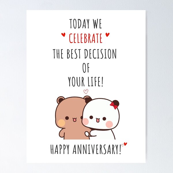 Item preview, Happy anniversary from DuDu Bear and BuBu panda designed and sold by Pandety.