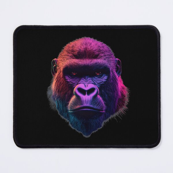 Aperçu de l'œuvre Tête de gorille colorée au néon | Cadeau mignon pour les amoureux des animaux et des gorilles créée et vendue par ViralBrowser.