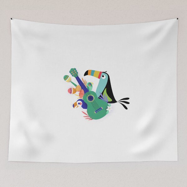 Item preview, Music Lover Tropical Vibe with Tucan and Guitar designed and sold by GuesthozGraphix.