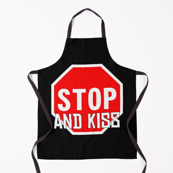 Item preview, Stop And Kiss Sign With Bold Red Design designed and sold by TheMicronarts.