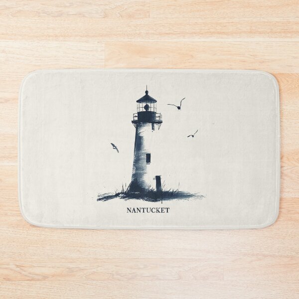 Item preview, Nantucket Lighthouse - Minimalist Coastal Sketch with Seagulls designed and sold by Retro Travel Design.