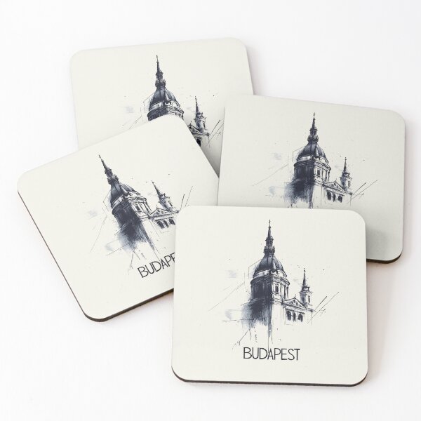 Item preview, Budapest Cathedral - Artistic Ink Sketch of Iconic Architecture designed and sold by Retro Travel Design.