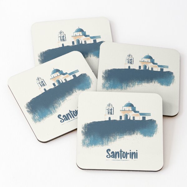 Item preview, Santorini Skyline - Minimalist Brush Art of Greek Architecture designed and sold by Retro Travel Design.