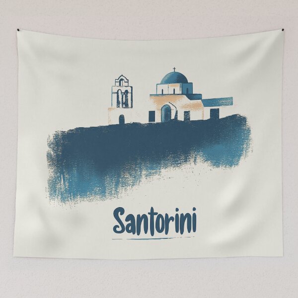 Item preview, Santorini Skyline - Minimalist Brush Art of Greek Architecture designed and sold by Retro Travel Design.