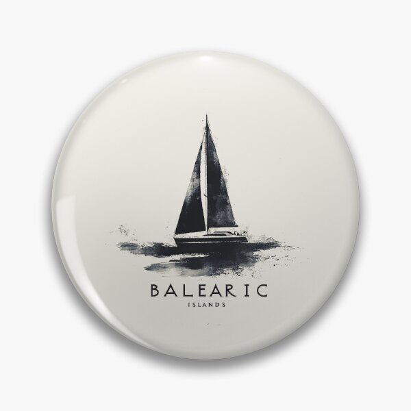 Item preview, Balearic Islands Sailing - Vintage Monochrome Nautical Art designed and sold by Retro Travel Design.