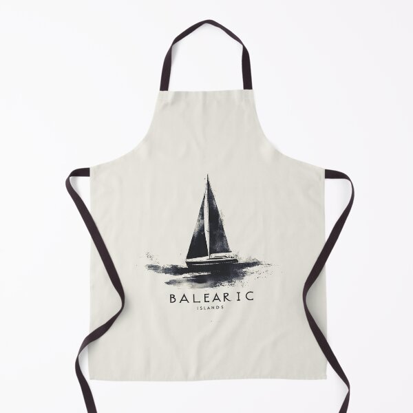 Item preview, Balearic Islands Sailing - Vintage Monochrome Nautical Art designed and sold by Retro Travel Design.