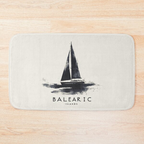 Item preview, Balearic Islands Sailing - Vintage Monochrome Nautical Art designed and sold by Retro Travel Design.