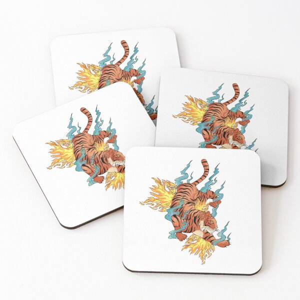 Item preview, Tiger stalking with water and fire designed and sold by GuesthozGraphix.