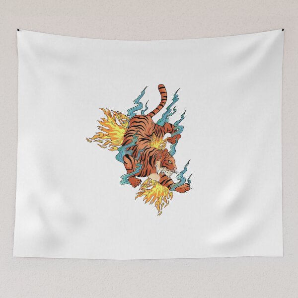 Item preview, Tiger stalking with water and fire designed and sold by GuesthozGraphix.