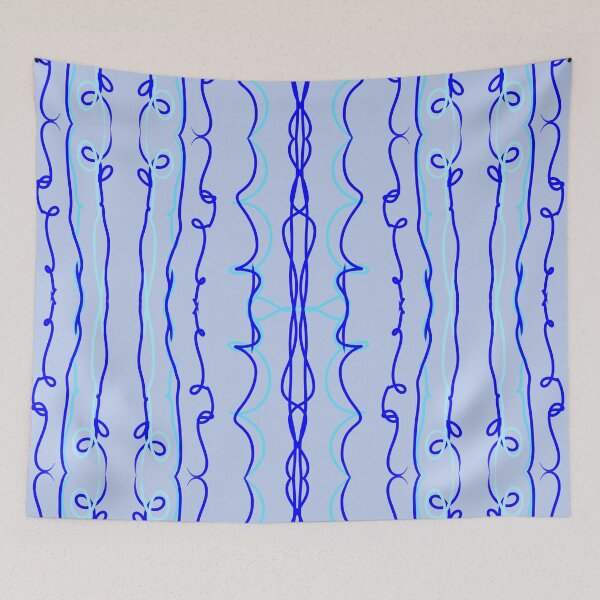 Aperçu de l'œuvre Motif géométrique à lignes verticales ondulées bleues et grises créée et vendue par Stefrait-7.