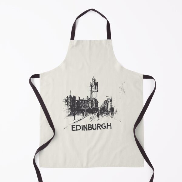 Item preview, Edinburgh Cityscape - Monochrome Sketch of Historic Landmarks designed and sold by Retro Travel Design.