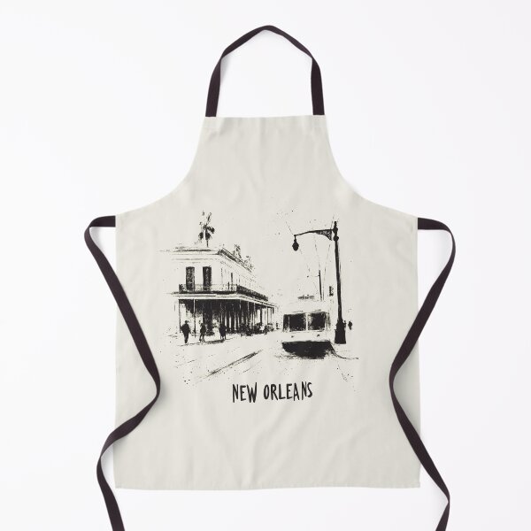 Item preview, New Orleans Streetcar - Vintage Sketch of Historic French Quarter designed and sold by Retro Travel Design.