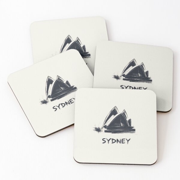 Item preview, Sydney Opera House - Minimalist Black and White Sketch Art designed and sold by Retro Travel Design.