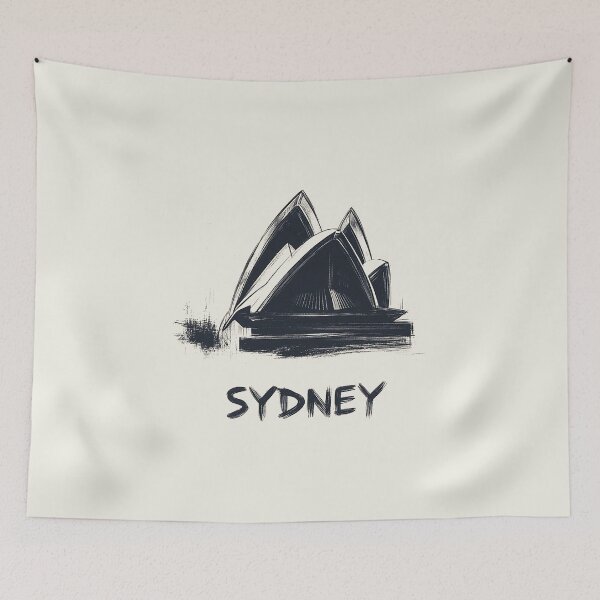 Item preview, Sydney Opera House - Minimalist Black and White Sketch Art designed and sold by Retro Travel Design.