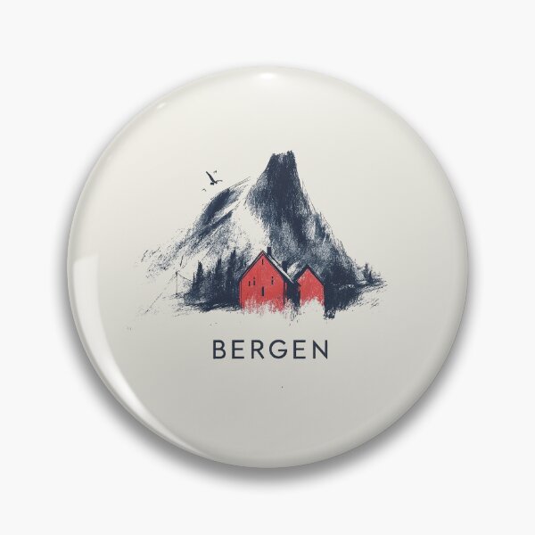 Item preview, Bergen Norway Mountain Landscape - Minimalist Sketch Art designed and sold by Retro Travel Design.