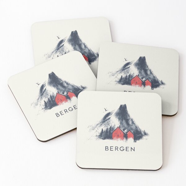 Item preview, Bergen Norway Mountain Landscape - Minimalist Sketch Art designed and sold by Retro Travel Design.