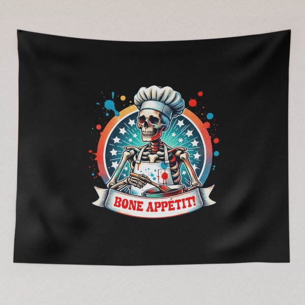 Item preview, Witty Skeleton – "Bone Appétit!" Sarcastic Design for T-Shirts, Mugs, Stickers & More designed and sold by artedigital99.