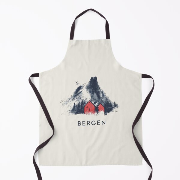 Item preview, Bergen Norway Mountain Landscape - Minimalist Sketch Art designed and sold by Retro Travel Design.