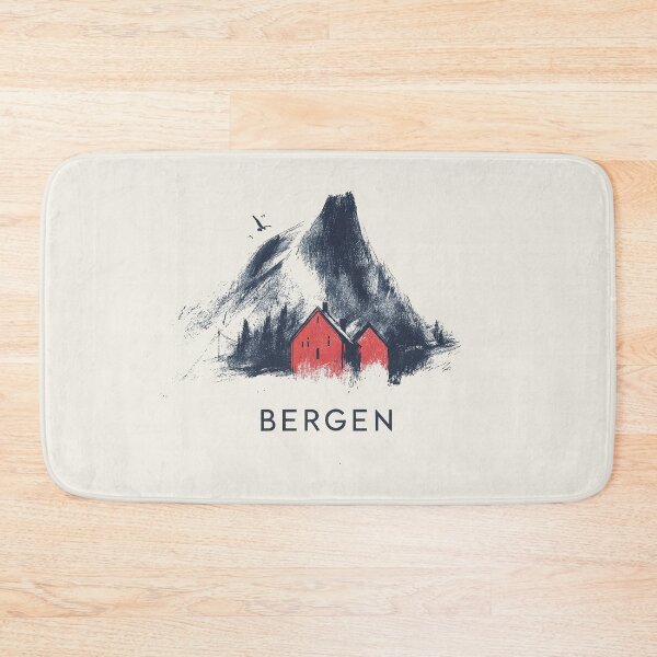 Item preview, Bergen Norway Mountain Landscape - Minimalist Sketch Art designed and sold by Retro Travel Design.