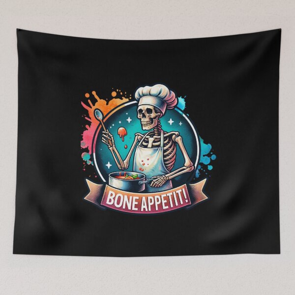 Item preview, Witty Skeleton – "Bone Appétit!" Sarcastic Design for T-Shirts, Mugs, Stickers & More designed and sold by artedigital99.