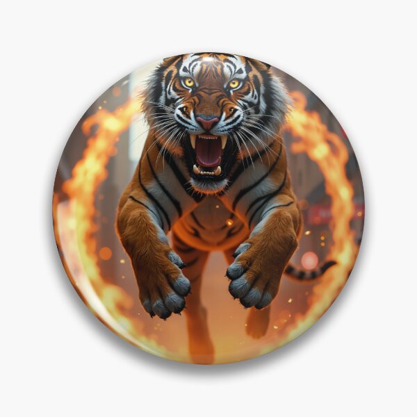 Artikelvorschau, Bengalischer Tiger geht durch einen Feuerring Rucksack entworfen und verkauft von InkwiseIA.