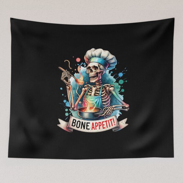 Item preview, Witty Skeleton – "Bone Appétit!" Sarcastic Design for T-Shirts, Mugs, Stickers & More designed and sold by artedigital99.