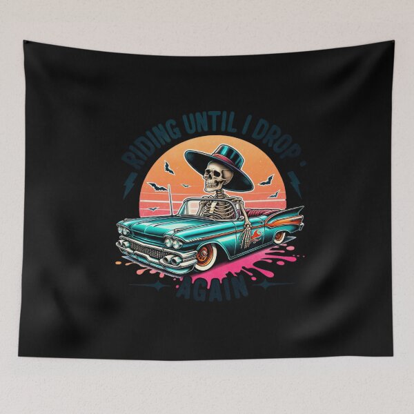 Item preview, Lazy Skeleton – "Riding until i drop again" Funny Design for T-Shirts, Mugs, Stickers & More designed and sold by artedigital99.