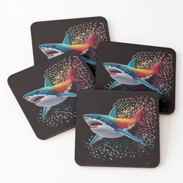 Item preview, Great White Blocky Shark designed and sold by Wanderdreaming.