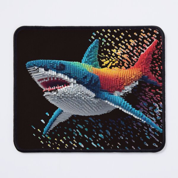 Item preview, Great White Blocky Shark designed and sold by Wanderdreaming.