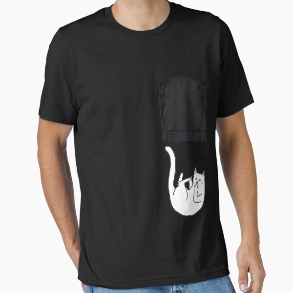 Middle Finger Cat Falling from a pocket\
