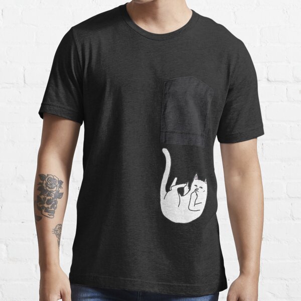 Middle Finger Cat Falling from a pocket Essential T-Shirt