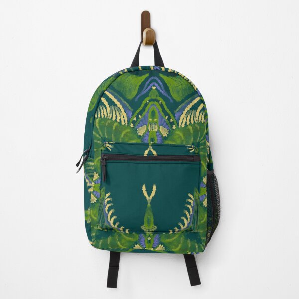Item preview, Grass green embroidery with yellow and lilac botanical ornamental symmetry designed and sold by SanaBerzh.