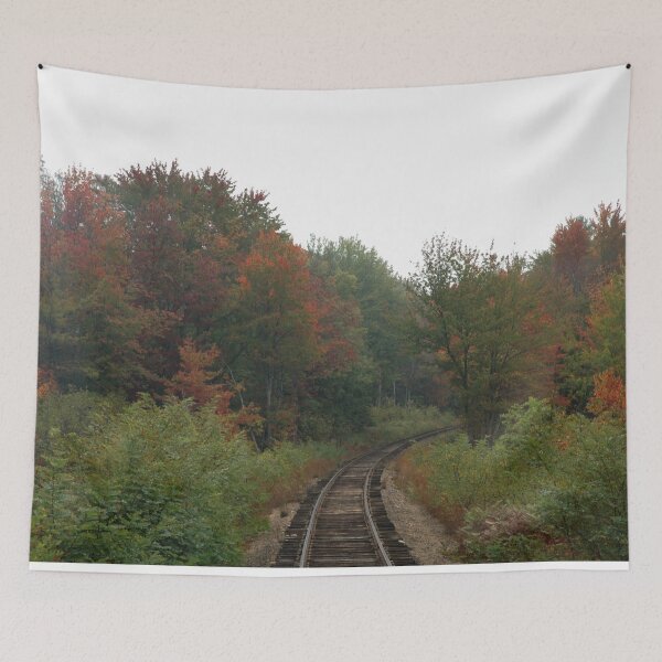 Item preview, Railroad tracks through Autumn woods. designed and sold by DesignsAndDocs.