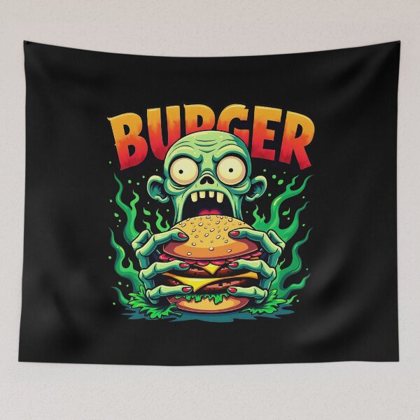 Item preview, Zombie Burger Attack - Spooky Fun Foodie Graphic  designed and sold by MotivaChic.