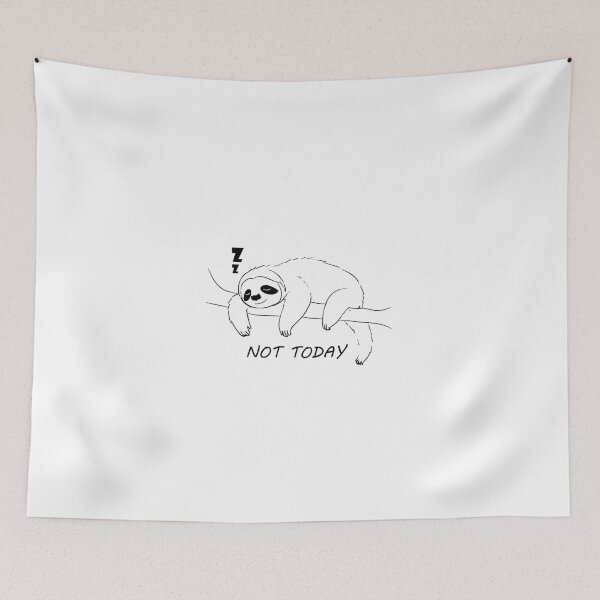 Item preview, Not Today Sleepy Sloth - Minimalist Line Art for white designed and sold by HAFIZ-DP.